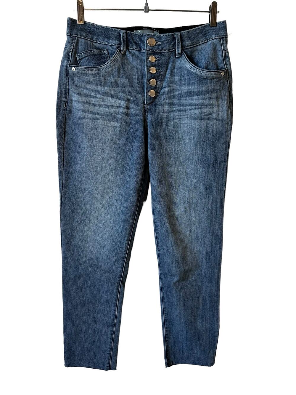 Wit & Wisdom New Womens Ab Solution Button Fly Jeans Medium Wash Size 8 Classic